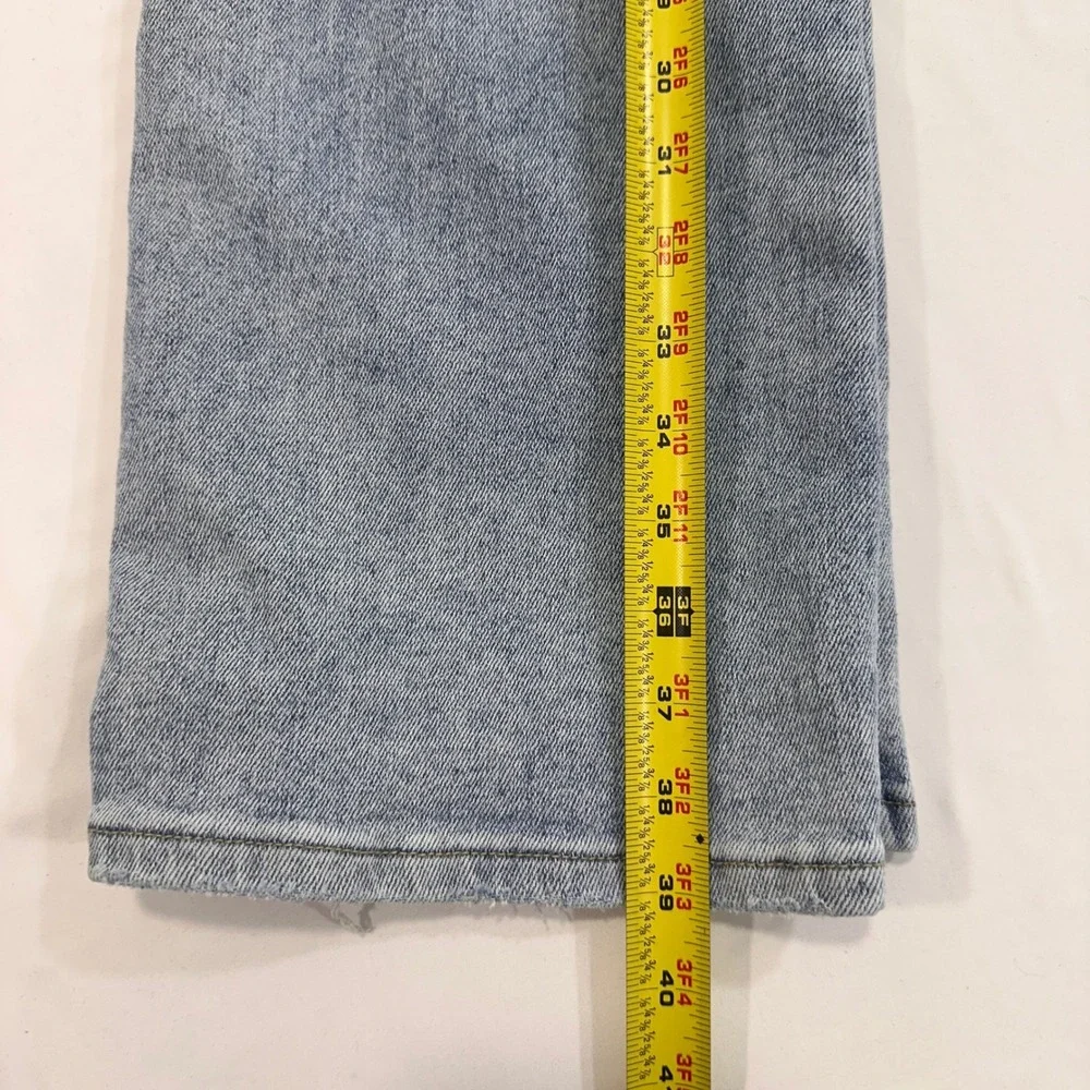 Risen High Rise Wide Leg Jeans Womens Size 7/28‎ Light Wash Distressed | Boho